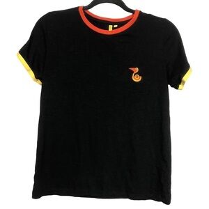 Chumbak Short Sleeve Embroidered Duck Tee, size M